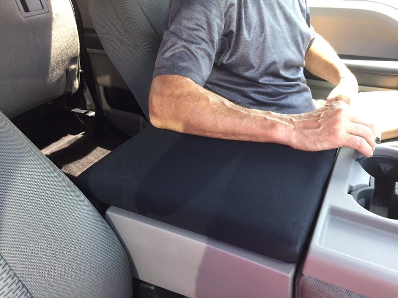 Auto Console Covers - Premium Center Console Cover Armrest Compatible with Ford F-150 2015-2022, Waterproof Neoprene Fabric Middle Console Cover (Gray) - Image 2